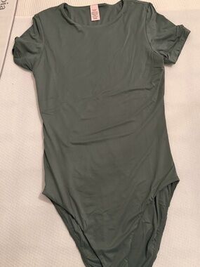 Victoria's Secret Olive Green Short-Sleeve Bodysuit